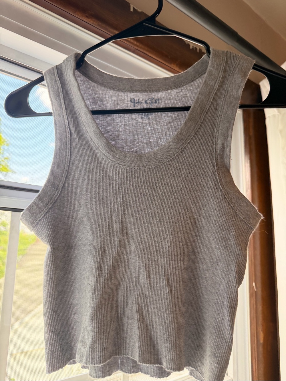 Brandy Melville Gray Ribbed Tank Top